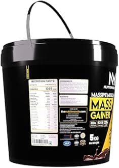 NUTRIMUSCLE Massive Muscle Mass Gainer - 5 Kgs - Choco Treat flavour - For Muscle, Mass and Strength Gain - Contains Creatine, Complex Carbohydrates and Protein, Powder