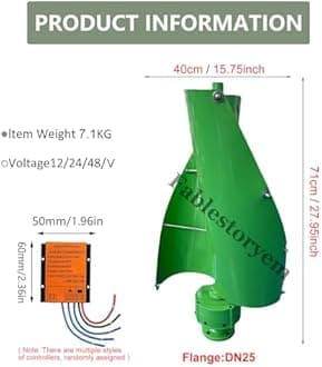 12000W Vertical Wind Power Turbine Generator Kit,12V/24V/48V Portable Maglev Wind Turbine Generator with Charge Controller for Boats Cabins Mobile Homes,B-12V