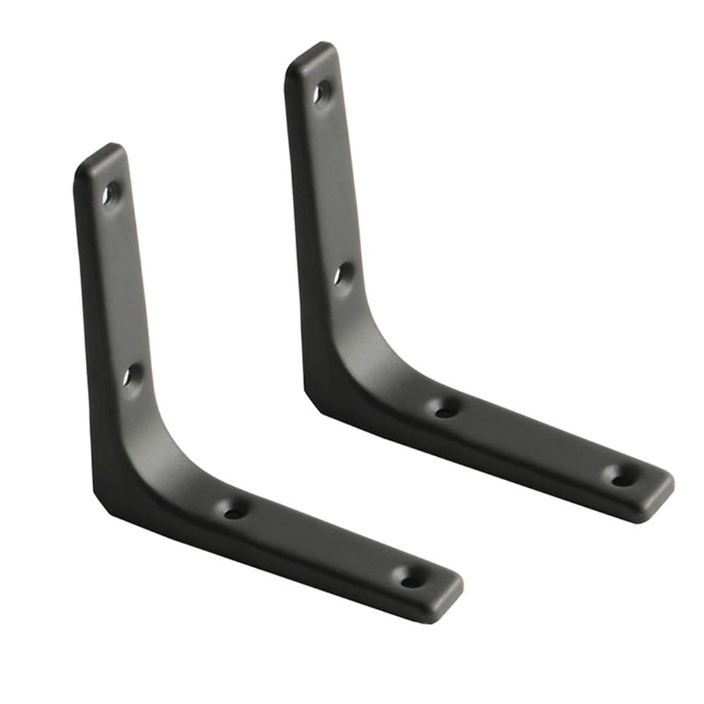 SAYAYO 2 PCS Iron Wall Shelf Bracket, 4 x 4 Inch Heavy Duty Shelf Support Bracket Decorative Joint Angle Bracket, Matte Black