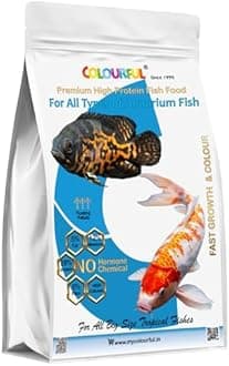 COLOURFUL AQUARIUM Colourful High Protein Fish Food For Tropical And Pond Fish | Aquarium Fish Food For Adult Small & Medium Tropical Fishes (4Mm Pellets, 450G)