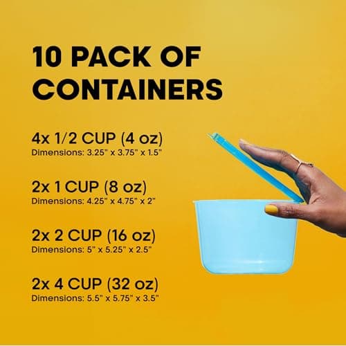 Mr Lid 10-Piece Storage Containers Set with Attached Lids by Unknown