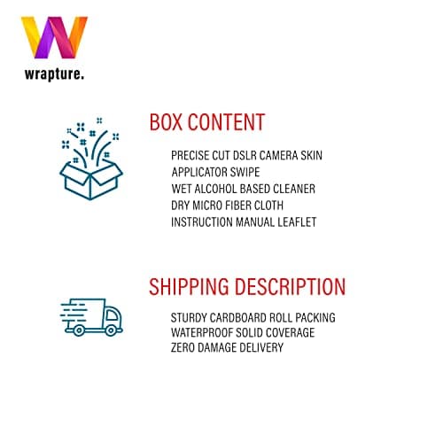 WRAPTURE. Premium DSLR Camera Scratchproof Protective Skin for Nikon D7500 - No Residue Removal, Bubble Free, Scratch Resistant, Stretchable, HD Quality Printed - HDCS-Nikon-D7500 (Design 12)