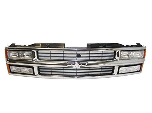Bundle 94-99 Chevy C/K Pickup Suburban Composite Grille Chrome/Black Headlight Park Light 9Pc