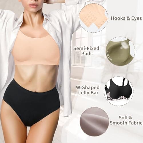 Wireless Bras for Women No Underwire Seamless Full Coverage Comfortable Everyday Bra with Medium Support