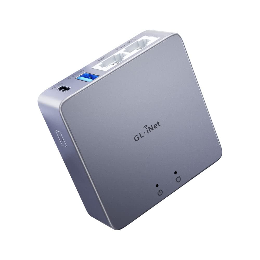 GL.iNet MT2500A(Brume 2) Professional Mini VPN Security Gateway, Home Office Remote Work Site-to-Site, WireGuard OpenVPN Server Client 24/7 Connection, 2.5G WAN USB3.0 OpenWrt NO Wi-Fi Ethernet Only