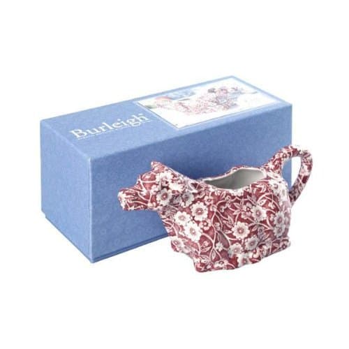 Burleigh Red Calico Pattern Cow Creamer