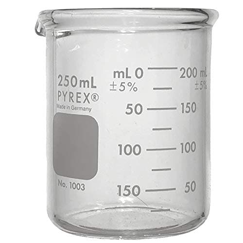 PYREX Heavy Duty Griffin 1003 250mL Beaker Double Scale Graduated; Each
