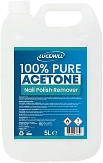 100% Pure Acetone | 5 Litre (5L) | Professional Nail Polish Remover for Acrylics, Gel & Glue | Salon Use | UK Made