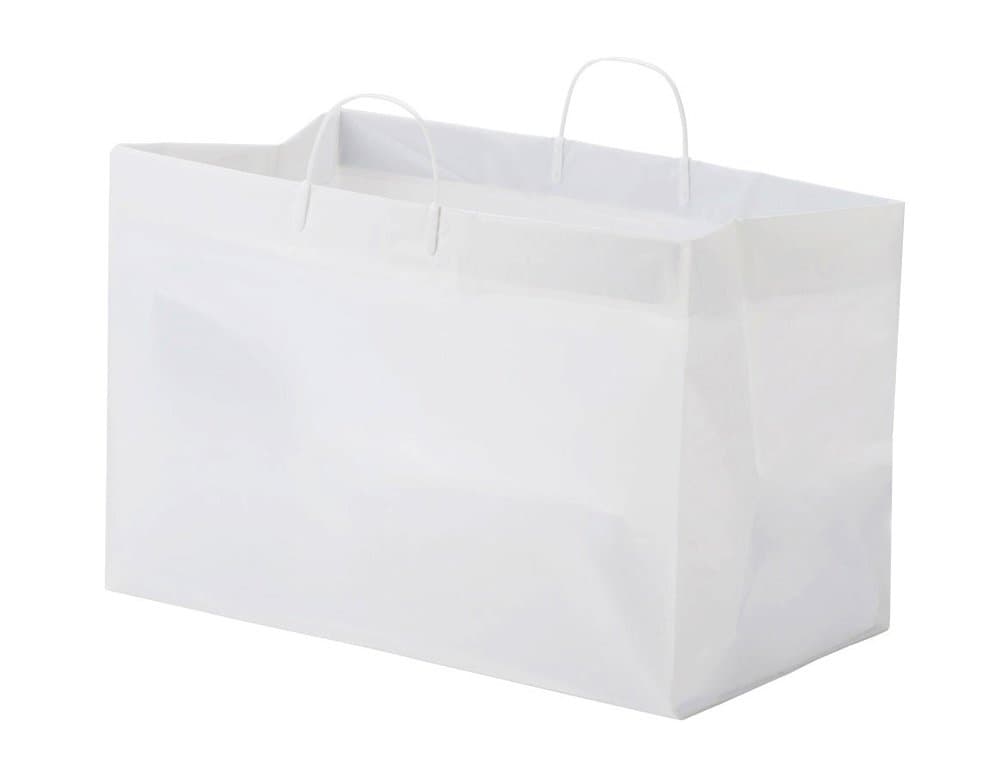 Glopack SCSLWTQD Bag for Side by Side Containers with Rigid Handle, 12" Length x 19" Width (Case of 200)