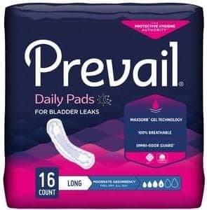 (Pack of 16) Prevail Bladder Control Pads Moderate Absorbency, White by First Quality Model# BC013 (1 Pack of 16 Pads)