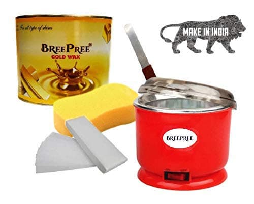 Waxing Kit/Wax Kit Combo includes (Auto Cut Wax Heater + Gold Wax + Wax Strips + Wax Spatula)