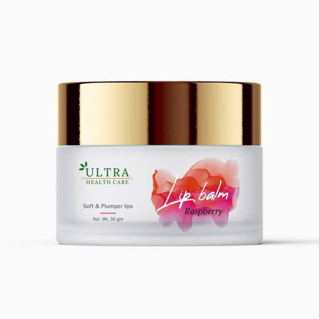 Raspberry Lip Balm Protects Moisturize flaky,Dry & Chapped lips|An Ayurvedic Non-Sticky Lip Moisturizer LipBalm with Goodness of Shea Butter,Vitamin E, jojoba & Essential Oils (Paraben-free) - 30 gm for Men & Women