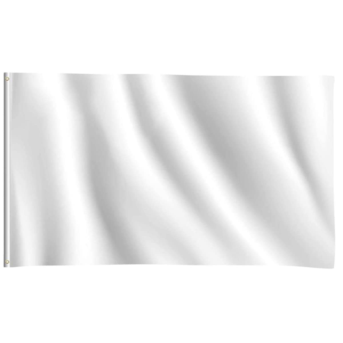 5ft x 3ft Blank White Flags DIY Banners Pennant Double Stitched Vivid Color Plain Flags Polyester Decoration for Garden Room Game Parade Sport Events Festival Party 90 X 150cm with Brass Grommets