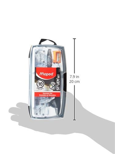 Maped Helix Usa Study Geometry Set 10 pieces, Acrylic, Multicoloured, 3-Piece