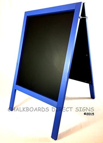 Extra Large Waterproof Blue Heavy Duty Chalkboard A Board Frame Sandwich Pavement Sign Blackboard 1100mm x 610 Doubled Sided
