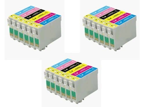 3 Full Sets : 18 High Capacity Compatible (Non Original) Ink Cartridges to Replace Multipack T0487 - T0481 T0482 T0483 T0484 T0485 T0486 for Epson Stylus Photo R200 R220 R300 R300M R320 R325 R340 R350 RX500 RX600 RX620 RX640 Printers