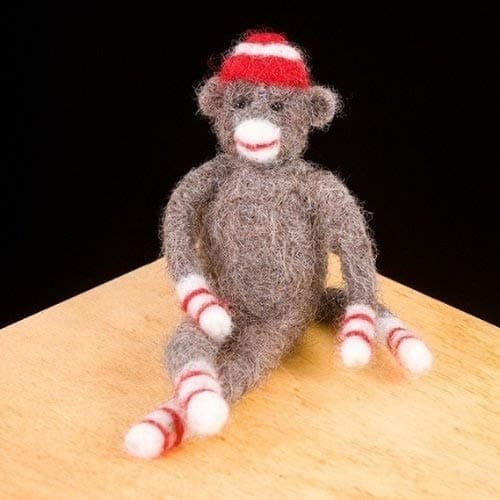 WoolPetsWoolPets Sock Monkey Wool Needle Felting Craft Kit Made in The USA.