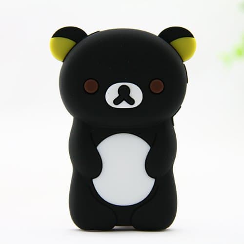 Phaetonnice 3D Cute Bear Silicone Skin Case Cover for Apple iPod Nano 7th Generation 7G - Black