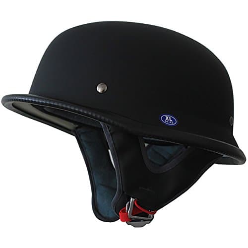 Low Profile German Half Helmet Open Face Cruiser Chopper Biker Helmet (Matt Black, M)