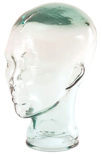 Spanish Recycled Glass Head 11"H