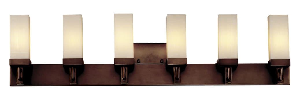 Forecast F432668 Casa 6 Light Bath Vanity Light in Deep Bronze with Lumea glass