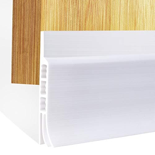 fowong Door Draft Guard 2" Width x 47" Length, Under Door Draft Stopper Weather Stripping Door Bottom Seal Strip, White