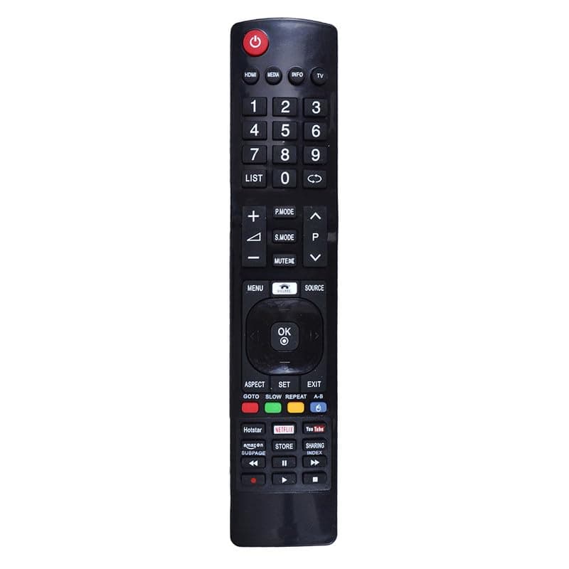 Universal Remote Control for Chinese LCD LED and Non-Branded Smart TVs - Black (Please Match with Your Old Remote Before Placing an Order) (LED 504)