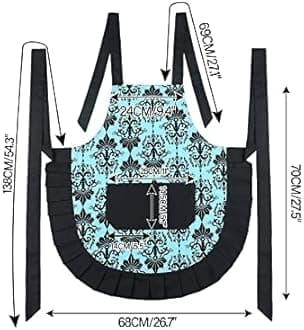 G2PLUS Mothers Aprons for Women with Pockets, Extra Long Ties, Vintage Damask Apron, Perfect for Kitchen Cooking, Baking and Gardening, 29 x 21 - inch (Adult Women)
