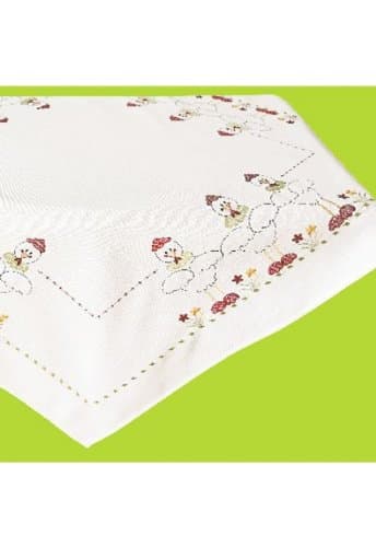 Tablecloth - Ivory - varicoloured Embroidery - Chicken -