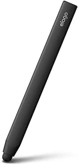 elago Premium Aluminum Stylus Pens for All Touch Screen Tablets/Cell Phones, Soft Touch Pen-Point, Precise Touch and Control, Extra Rubber Tip Included[Black]