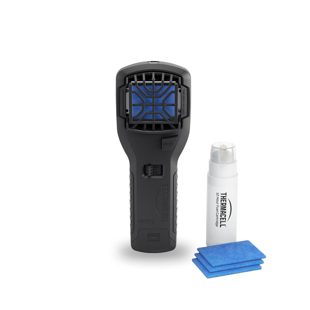 Thermacell MR300 Mosquito and Midge Protector Includes 3 x 4hr Mats and 1 x 12hr Cartridge Easy to Use, Highly Effective DEET-Free No Spray 20 sq m Zone of Protection - Graphite