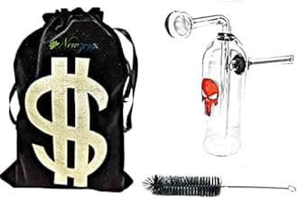 Glass Oil Burner Honey Bong Devil Logo Crystal Bong 5.5 Inch Included Velvet Pouch & Accessories