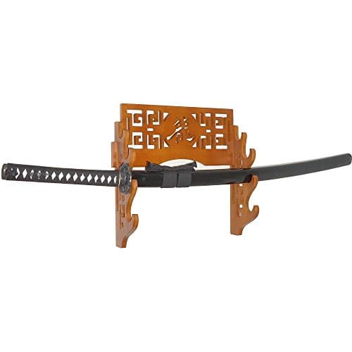 Eforlife 4 Tier Sword Stand Wall Mount Bamboo Samurai Sword Rack Hanger Katana Wakizashi Tanto Genji Sword Holder