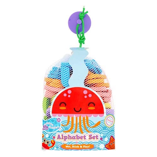 Bathtime Buddies Alphabet Set Includes 65 Letters and Handy Storage Jar with Drainage Holes