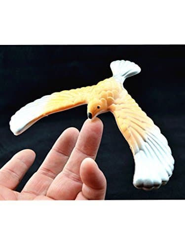 C&H Solutions Silver Wing Yellow Body Cute Balancing Bird with Clear Triangle Stand