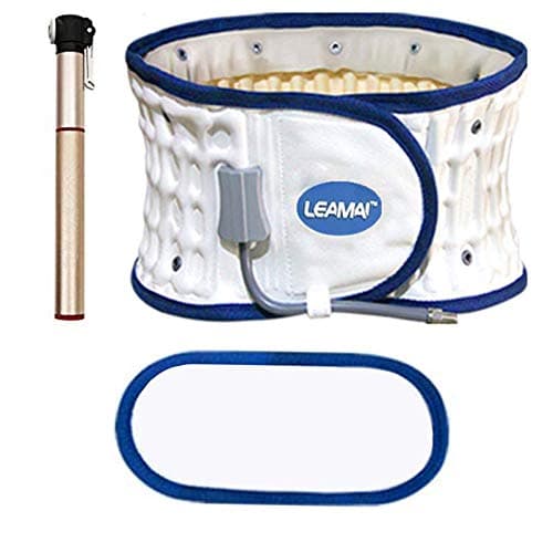 DUORUI Physical Decompression Back Belt -Spinal Air Traction Belt for Lower Back Pain Relief, Back Support & Lumbar Traction Belt. Suitable for Waistline (31.5"-49.5")(White)