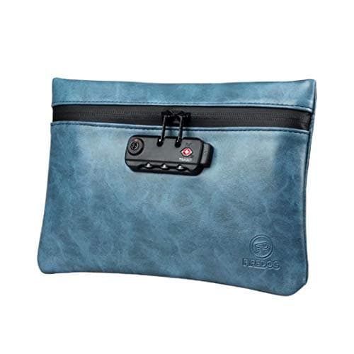 Smell Proof Bag, Full Active Carbon Lined& Inside Pouches, PU Leather Water Repellent Stash Bag for Your Weed Herbs and Smelly Accessories