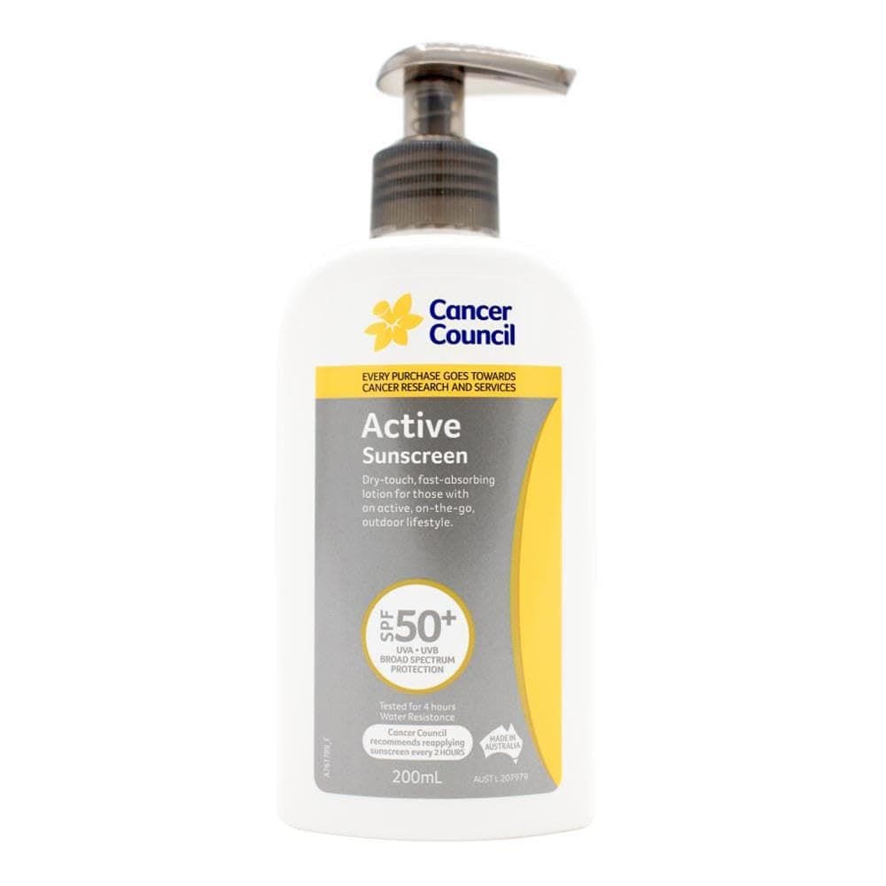 Cancer Council SPF 50+ Active 200ml Pump