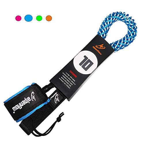 A ALPENFLOW 10' Coiled SUP Leash Stand up Paddle Board Leg Rope 10ft Paddleboard Legrope