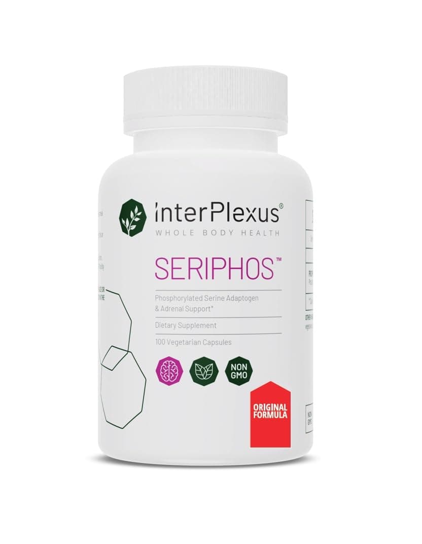 Seriphos - Phosphorylated Serine Adaptogen - Cortisol Supplement - Helps Cognitive Function, Gluten Free, Dairy Free, Soy Free - 100 Capsules