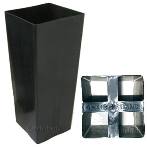 9 Inch Tall Square Black Plastic Cymbidium Pot - 5 Pack