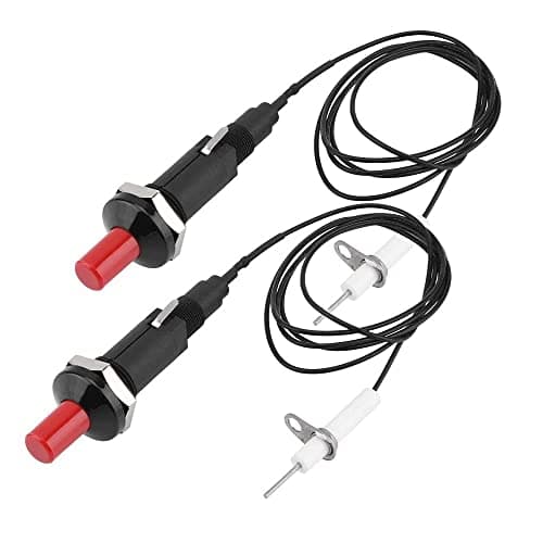 2 PCS Piezo Spark Igniter Ignition Universal 1M Type of 1 Out 2 Piezo Spark Ignition Kit BBQ Grill Push Button Igniter with Cable Push Button Igniter for Gas Fireplace Gas Oven Gas Heater