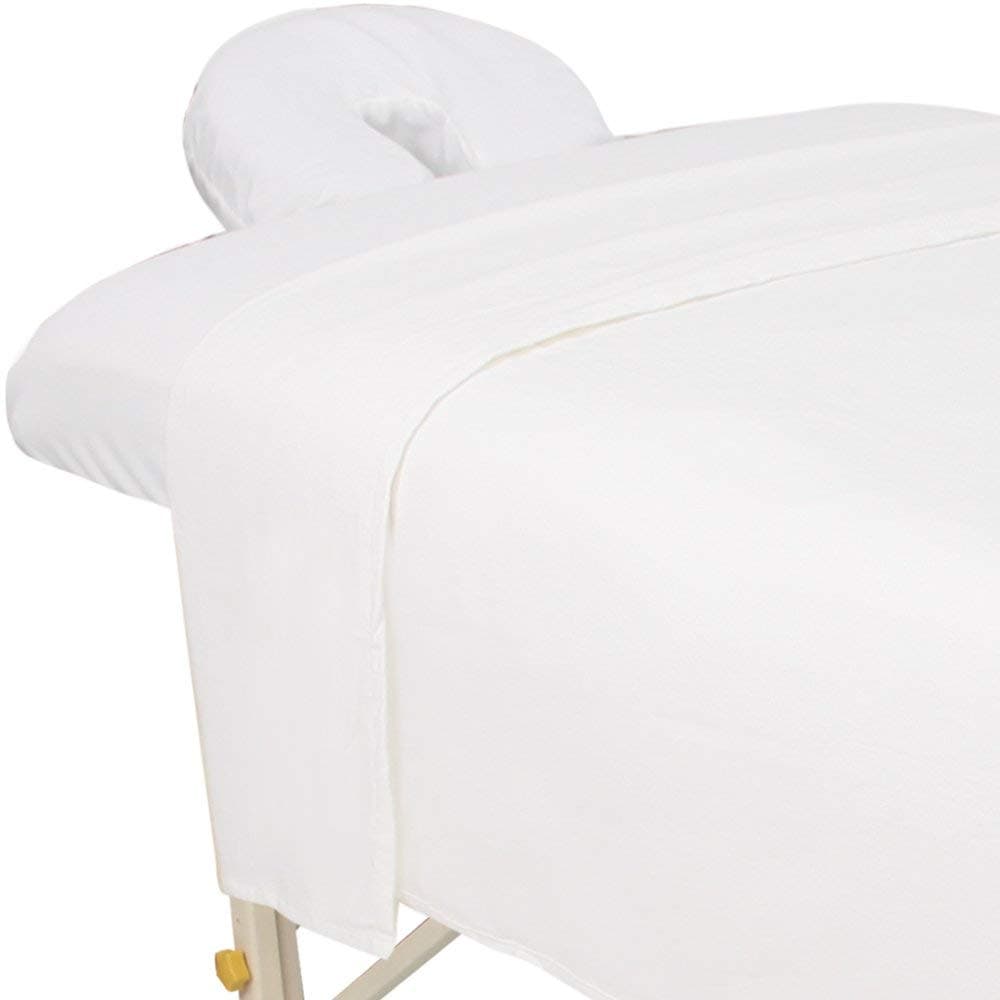 ForPro Premium Flannel 3-Piece Massage Sheet Set, White
