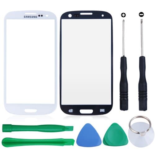 White Outer Screen Glass Lens Replacement for Samsung Galaxy S3 i9300 Free Tools