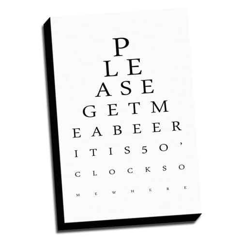 Princess Queen 5 O'Clock Somewhere Inspired Eye Chart Canvas Wall Art