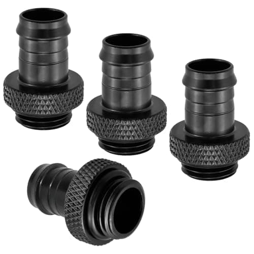 SDTC Tech 4-Pack G1/4" to 3/8" Barb Fitting for Soft Tubing, PC Water Cooling System Soft Tube Connectors
