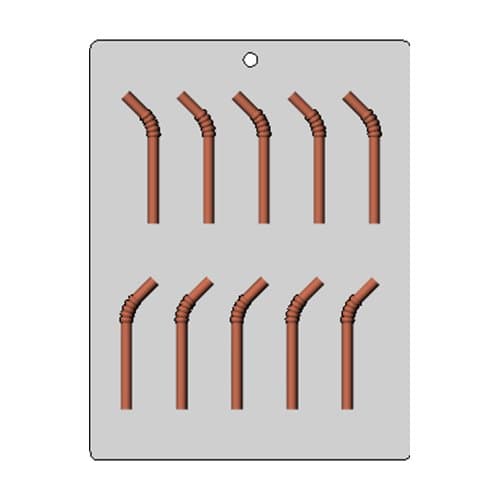Bendable Plastic Chocolate Mold: Flexible-Straw Shape