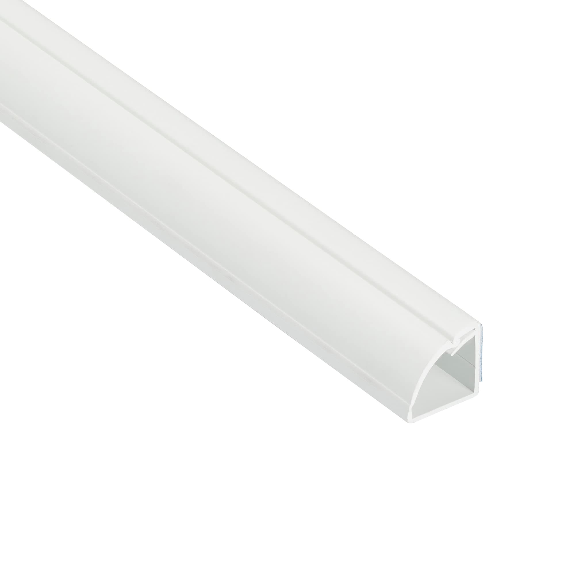 D-Line 15.7" White Quarter Round Cable Raceway, Corner Cord Cover, Self-Adhesive Floor Molding with Wire Channel, Baseboard Cable Hider - 0.87" (W) x 0.87" (H) x 15.7-inch Length - White