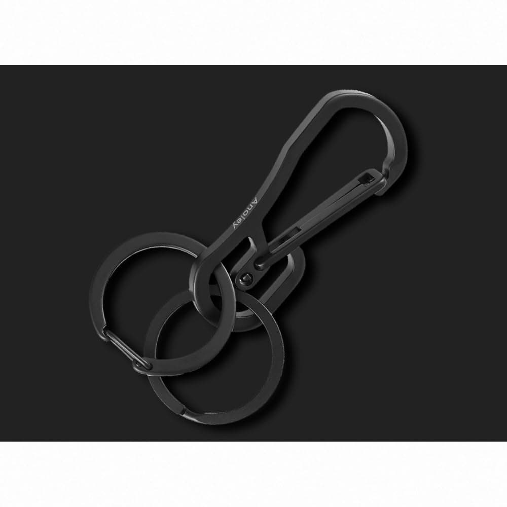 Carabiner Clip Retractable Ring Set Titanium Keychain Quick Release Hooks for Men Women