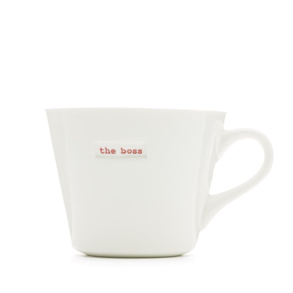 Word Range - Standard Ceramic White Mug - The boss - 350ml - Gift Boxed